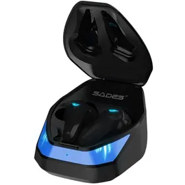 SADES Wings 200 TW-S02 In-Ear-Kopfhörer (kabellos, Stereo, mit Mikrofon, Bluetooth 5.0, automatische Kopplung) - Schwarz