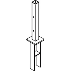 OSMO Pfostenanker für Aluminiumpfosten Zum Einbetonieren für Tor-Montage