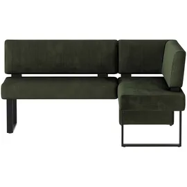 Home Affaire Eckbank HOME AFFAIRE "Oliver mit Metallgestell, Küchenbank", grün (dunkelgrün (castello 8641), schwarz), B:220cm H:89cm T:160cm, Holzwerkstoff, Massivholz, Polyester, Sitzbänke, Eckbank, verschiedene Bezüge Cord Esszimmerbank OTTOs Choice