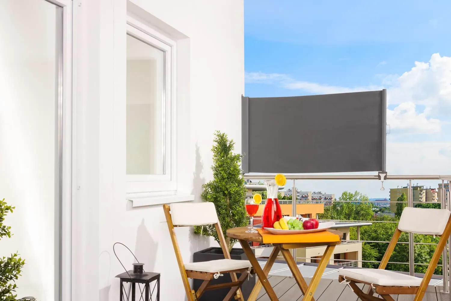 empasa Balkonmarkise UP – UV-beständig & witterungsbeständig – 85 cm x 200 cm – Balkon Sichtschutz – Balkonmarkise zum Klemmen – Balkonmarkise – Sichtschutz Balkon seitlich - Seitenmarkise – Klemmmarkise - Sonnenschutz