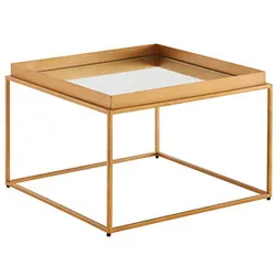 WOHNLING Couchtisch Glas gold 60,0 x 60,0 x 41,0 cm