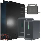 sunniva Balkonkraftwerk Full Black Bifazial 1840 W inkl. 4,48 kWh Speicher + 4 x 460 W N-Typ Glas-Glas Bifacial Module