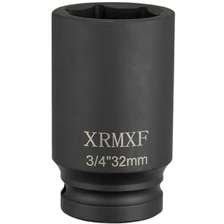 32mm Sechskant-Kraft-Stecknuss 3/4" Schlagschrauber-Nüsse, (Länge: 80 mm)