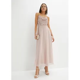 bonprix Trägerkleid mit Paillettenstickerei, rosa Gr.42, Abendkleid mit Tüllrock, und Paillettenstickerei im Oberteil