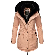 Navahoo Damen Wintermantel Winterparka Gefüttert mit 2 Kunstpelz-Kapuzen Sweety Deluxe