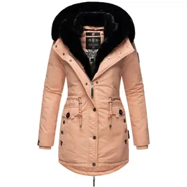Navahoo Damen Wintermantel Winterparka Gefüttert mit 2 Kunstpelz-Kapuzen Sweety Deluxe