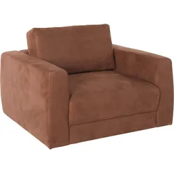 Sessel ANDAS "Hobro Loungesessel", braun (cognac), B:109cm H:60cm T:102cm, Luxus-Microfaser Lederoptik (100% Polyester), Struktur grob (100% Polyester), Samtoptik (100% Polyester), Sessel, Polstersessel, in 3 Bezugsqualitäten in vielen Farben, Design by Morten Georgsen