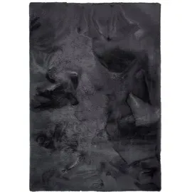 DEKOWE Fellteppich DEKOWE "Roger Deluxe", grau (anthrazit), B:70cm H:33mm L:120cm, Kunstfaser, Teppiche, Fellteppich, Kunstfell, Kaninchenfell-Haptik, besonders weicher Hochflor