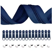 maDDma ® 6m Endlos-Reißverschluss 5mm mit 15 Zippern und Endstücke 330 dunkelblau