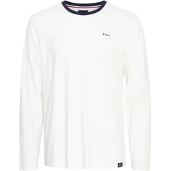 Langarmshirt FQ1924 "Langarmshirt FQDilan", Herren, Gr. XL, weiß (cloud dancer), Obermaterial: 95% Baumwolle CO. 5% Elasthan EL., regular fit normal, Rundhals, Shirts Langarmshirt