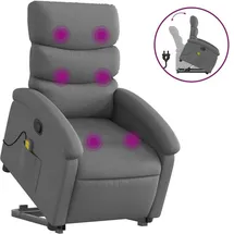 vidaXL Massagesessel mit Aufstehhilfe Stoff 92 x 99,5 x 0 cm Dunkelgrau
