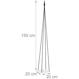 Relaxdays Obelisk Rankhilfe 150 x 20 x 20 cm Schwarz