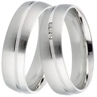 DOOSTI Trauring Schmuck Geschenk Silber 925 Trauring Ehering Partnerring LIEBE, Made in Germany, wahlweise mit oder ohne Brillanten silberfarben 68