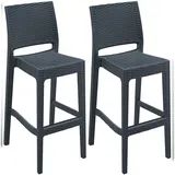 CLP 2er Set Barhocker Jamaica dunkelgrau