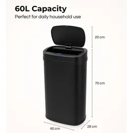 Five Stars Sensor-Mülleimer 60 l Schwarz