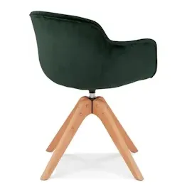 KADIMA DESIGN Esszimmerstuhl mit Armlehnen, 360° drehbar, 59x54x80cm, Samt in Grün | Gr.: onesize
