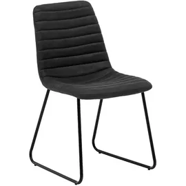 Woodkings 2er Set Stuhl Milton Grau-Schwarz - Schwarz)