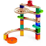 Hape Quadrilla Cliffhanger - Murmelbahn aus Holz, zur Förderung der STEM/Mint-Fähigkeiten, Motorik und Bauspielspaßab, für Kinder ab 4 Jahre