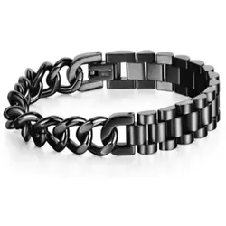 Firetti Edelstahlarmband »Schmuck Geschenk Armband Panzerkette kombiniert, verstellbar« Firetti schwarz