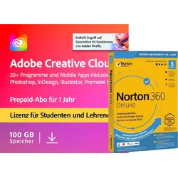 Adobe Creative Cloud Bildungsversion – 1 Jahr + Norton Bonus