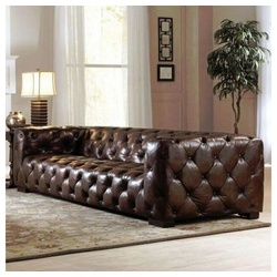 JVmoebel Chesterfield-Sofa Big Sofa Couch Chesterfield Sofas 4 Sitzer Kunstleder Sofort, 1 Teile, Made in Europa braun