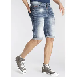Cipo & Baxx CIPO & BAXX, Herren, Gr. 29, N-Gr, blau (blau used), Denim/Jeans, Obermaterial: 98% Baumwolle, 2% Elasthan, Abriebeffekte, regular fit kniefrei, Jeans Jeansshorts, Baumwollmischung, regular fit