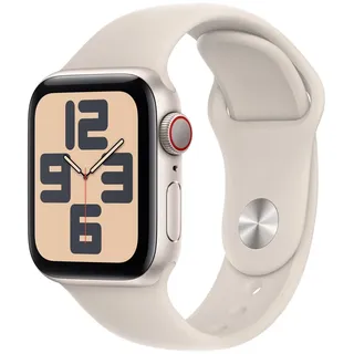 Apple Watch SE 2024 GPS 40 mm Aluminiumgehäuse Polarstern, Sportarmband Polarstern S/M