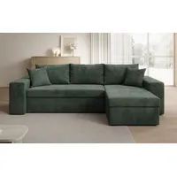 Luxusbetten24 Schlafsofa Designer Sofa Denver, mit Stauraum und Schlaffunktion grün