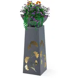 Hoberg Pflanzsäule Metall 23 x 23 x 70 cm kabellos grau