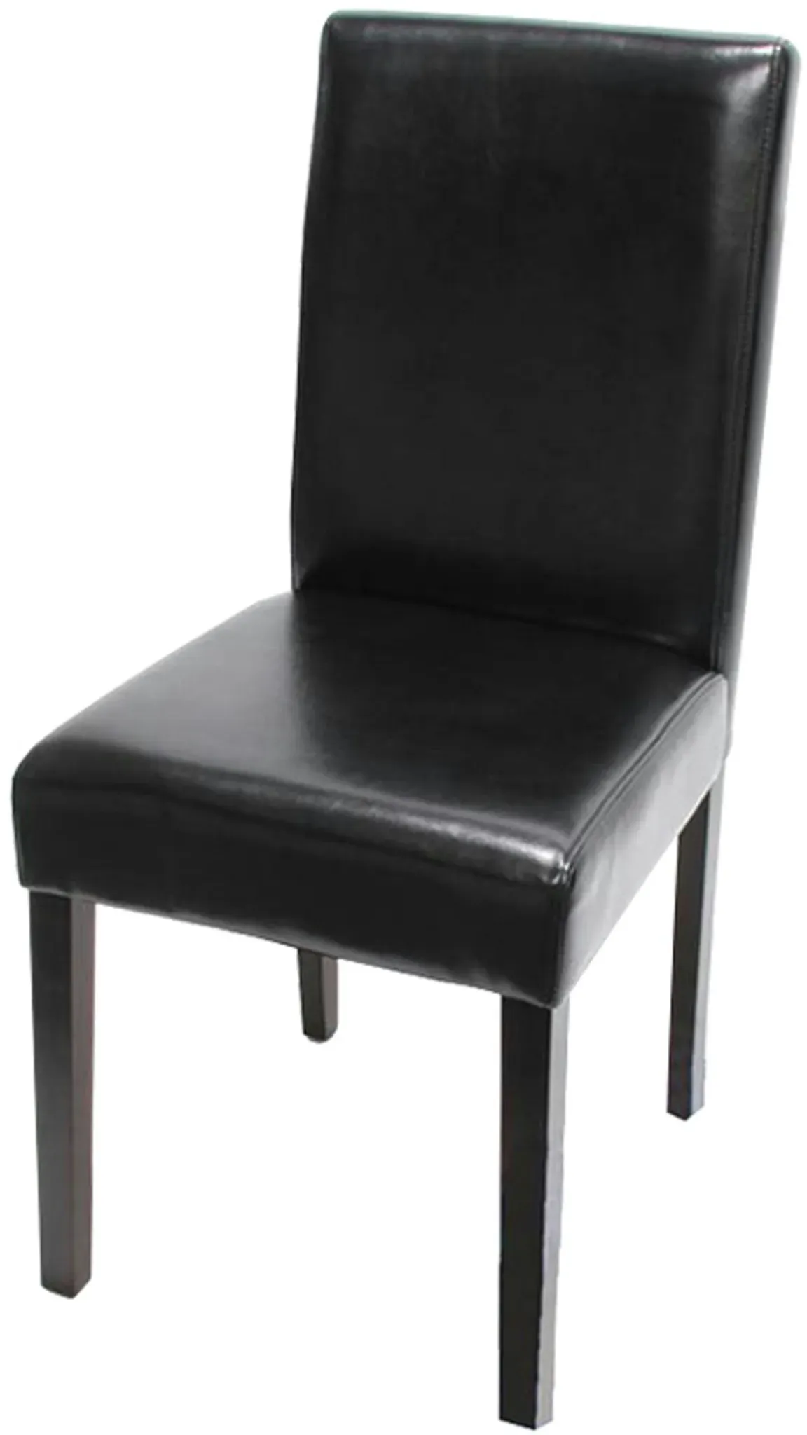 Mendler Esszimmerstuhl Littau, Küchenstuhl Stuhl, Leder ~ schwarz, dunkle Beine