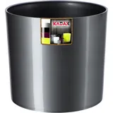 Kadax Blumentopf aus Kunststoff, Topf, rund, 12.5 cm, Silber - KADAX