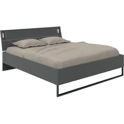 Futonbett WIMEX "Tilburg", grafit, absetzung schwarz, grafit, absetzung schwarz, grafit, absetzung schwarz, B:168cm H:93cm L:210cm, Betten, Inkl. LED Beleuchtung