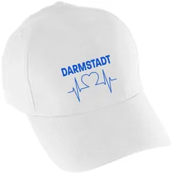multifanshop Baseballcap - Darmstadt - Herzschlag - Druck blau - Mütze