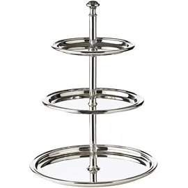 Edzard Etagere Faden, versilbert und anlaufgeschützt, 30 cm Höhe, 3-stöckig