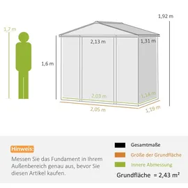Outsunny Gerätehaus 2,13 x 1,31 m Grau