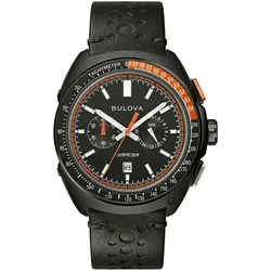 Chronograph BULOVA "Racer", schwarz, Armbanduhren, Herren, Armbanduhr, Quarzuhr, Herrenuhr, Saphirglas, Lederarmband