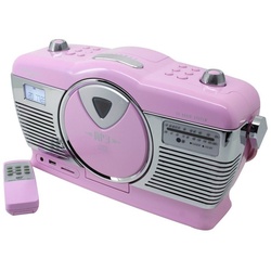 Soundmaster RCD1350PI Retro Radio mit CD USB MP3 SD Uhr mit Wecker Fernbedienung Kompaktanlage