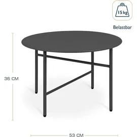 bomoe Beistelltisch Ø 44x46cm + Ø 53x36cm Schwarz