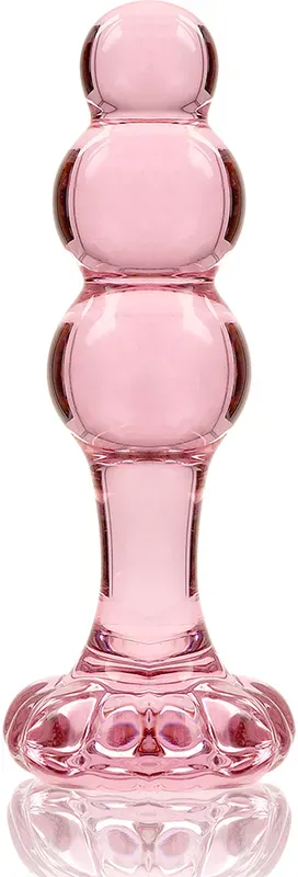 Nebula - Modell 1 Analplug Borosilikatglas Transparent 10.5 cm -o- 3 cm - Rosa