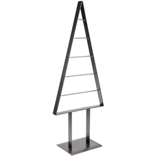 Manschin Laserdesign Tannenbaum Metall künstlich Weihnachtsbaum Edel Hochglanz 98cm (Silber-schwarz Antique)