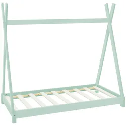 Kinderbett Holz Kinderhaus Holzbett Bettgestell Indianische Bett 70x140 cm Minze