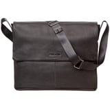 Pride and Soul Urban Messenger Aktentasche Leder 38 cm Laptopfach schwarz