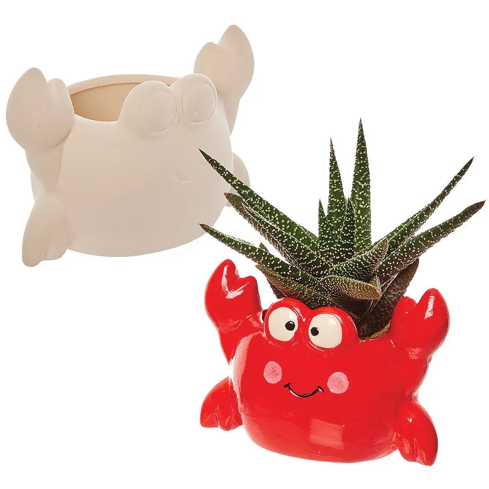 Blumentopf Krabbe aus Keramik (Box mit 2)