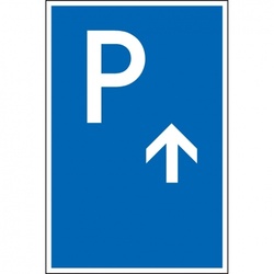 Schild I Parkplatzschild mit Pfeil geradeaus, Aluminium, 400x600mm