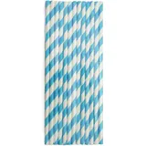 Kleiner Panda - Papierstrohhalm - 25 Stück 19,7 cm - bunte Trinkhalme, Party, Biologisch (blau/weiß)