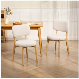 Homcom Esszimmerstuhl Polyester Creme 2er Set