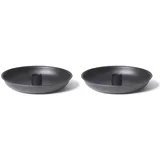 Novaliv 2er-Set Stabkerzenhalter 18cm Metall Kerzenhalter Adventskranz rund Tafelkerzen SCHWARZ Weihnachtsdekoration Candle Holder Kerzenpick Kerzenteller Dekoschale Weihnachten scandic chic