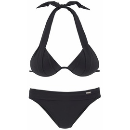 LASCANA Triangel-Bikini, mit Push-Up-Effekt, schwarz