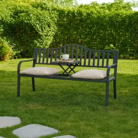Relaxdays Gartenbank 90 x 150 x 57,5 cm Anthrazit