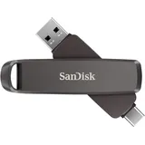 SanDisk Extreme PRO DUAL Drive 2 TB, Flash-Laufwerk 2-in-1 USB Type-A und USB Type-C, Hochleistung, Lesegeschwindigkeit bis 1000 MB/s, Automatische Backups, Dateiverwaltung, Metallgehäuse, Schwarz